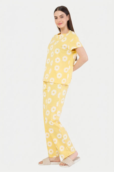 Sweet Dreams Floral Printed Pyjama Set - Yellow — image 5