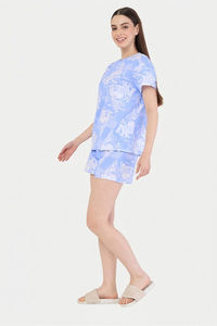 Sweet Dreams Printed Short Set - Blue — thumbnail 5