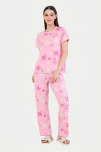 Sweet Dreams Printed Pyjama Set - Pink — thumbnail 4