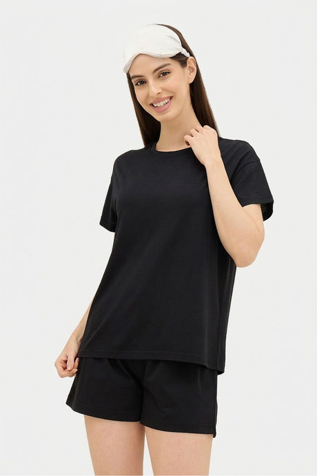 Sweet Dreams Solid Short Set - Black — image 7