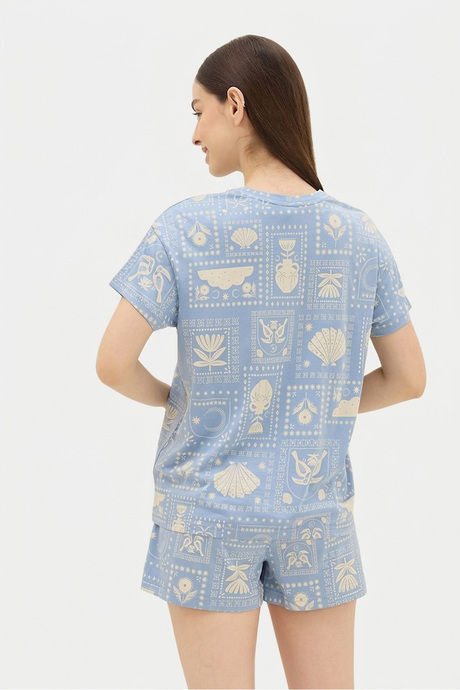 Sweet Dreams Printed Short Set - Blue — image 2