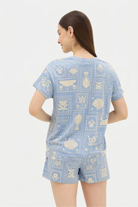 Sweet Dreams Printed Short Set - Blue — thumbnail 2