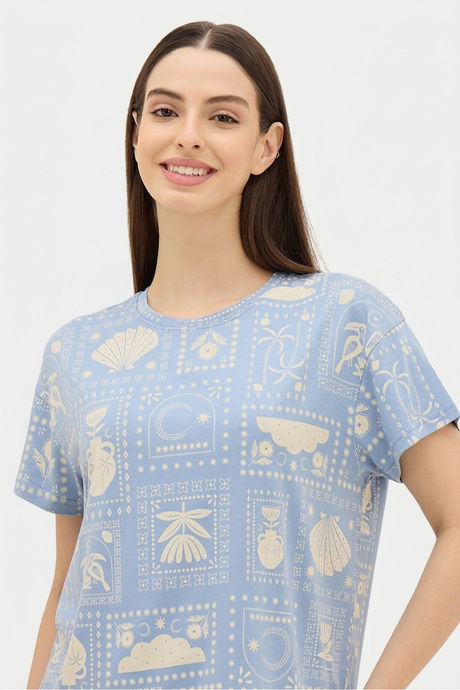 Sweet Dreams Printed Short Set - Blue — image 6