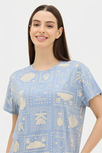 Sweet Dreams Printed Short Set - Blue — thumbnail 6