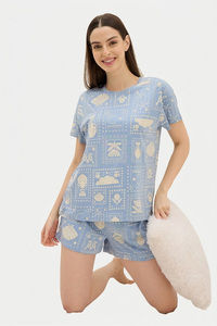 Sweet Dreams Printed Short Set - Blue — thumbnail 7