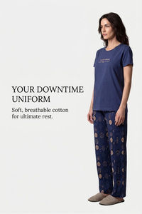 Sweet Dreams Typographic Printed Pyjama Set - Navy — thumbnail 5