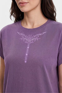 Sweet Dreams Graphic Printed Pyjama Set - Plum — thumbnail 3