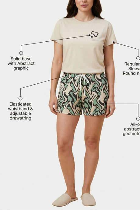 Sweet Dreams Graphic Printed Short Set - Butter — image 4