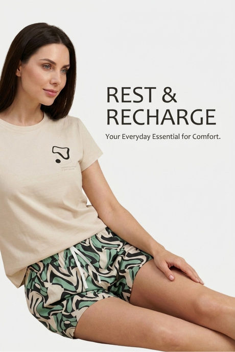 Sweet Dreams Graphic Printed Short Set - Butter — image 5