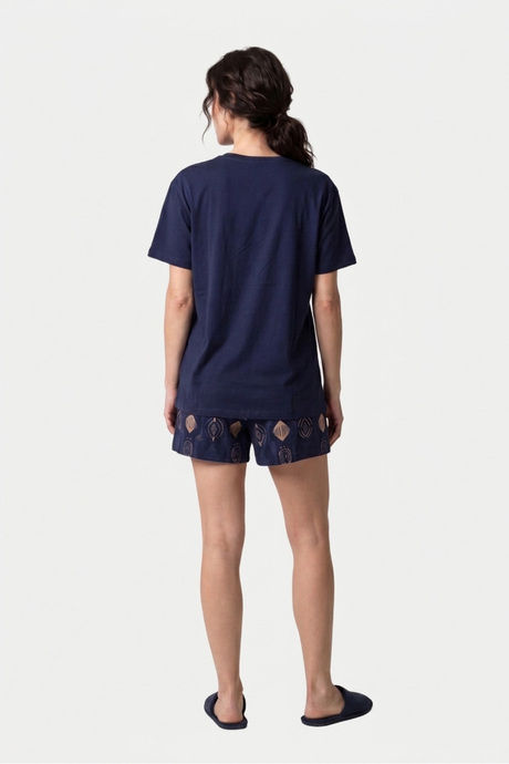 Sweet Dreams Geometric Printed Short Set - Navy — image 2