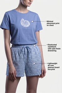 Sweet Dreams Graphic Printed Short Set - Blue — thumbnail 3