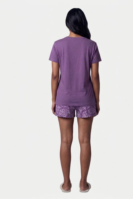 Sweet Dreams Graphic Printed Short Set - Plum — image 2