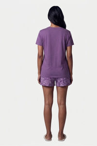 Sweet Dreams Graphic Printed Short Set - Plum — thumbnail 2