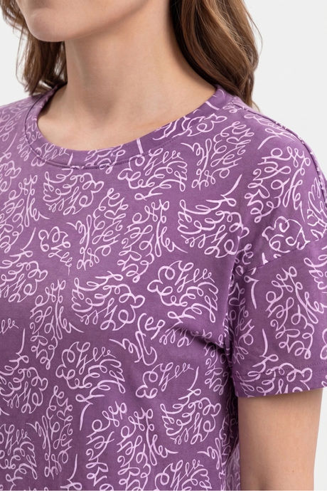 Sweet Dreams Printed Short Nightdress - Plum — image 4