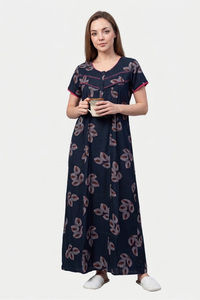 Sweet Dreams Printed Full Length Nightdress - Green — thumbnail 1
