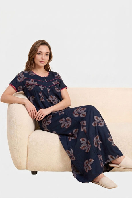 Sweet Dreams Printed Full Length Nightdress - Green — image 3