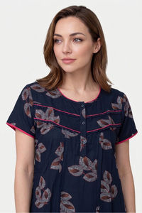 Sweet Dreams Printed Full Length Nightdress - Green — thumbnail 4