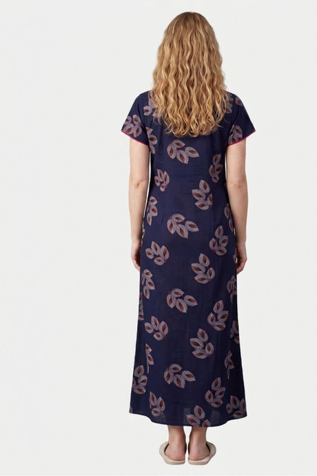 Sweet Dreams Printed Full Length Nightdress - Navy — image 2