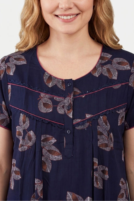 Sweet Dreams Printed Full Length Nightdress - Navy — image 4