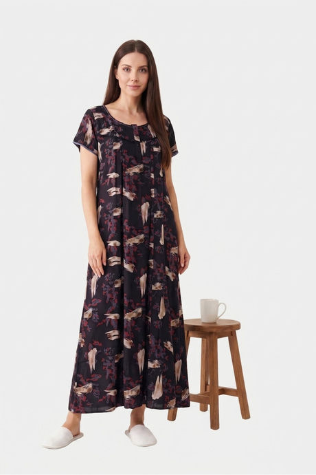 Sweet Dreams Printed Full Length Nightdress - Black Buy Sweet Dreams Printed Full Length Nightdress - Black