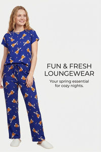Sweet Dreams Adorable Bunny Print Pyjama Set - Navy — thumbnail 5