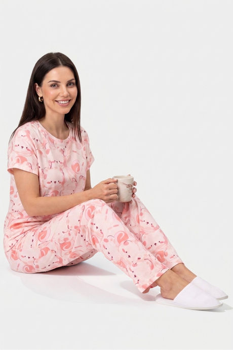 Sweet Dreams Adorable Cartoon Bear Pyjama Set - Peach Buy Sweet Dreams Adorable Cartoon Bear Pyjama Set - Peach