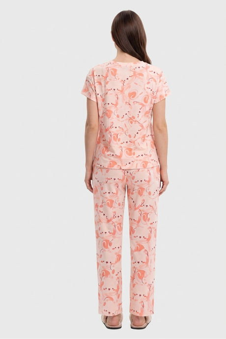 Sweet Dreams Adorable Cartoon Bear Pyjama Set - Peach — image 2