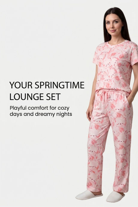 Sweet Dreams Adorable Cartoon Bear Pyjama Set - Peach — image 5