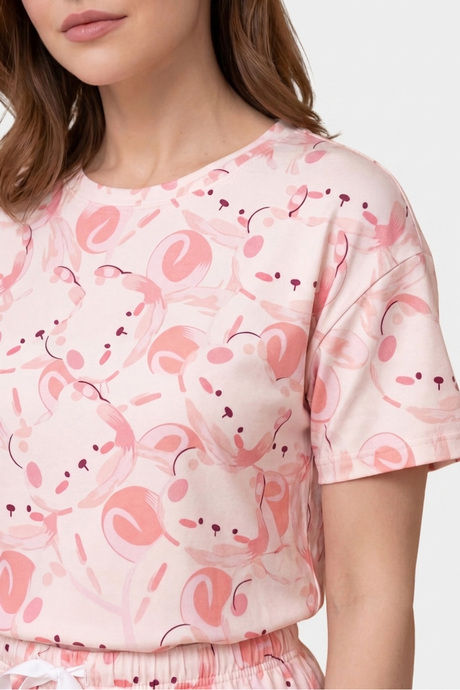 Sweet Dreams Adorable Cartoon Bear Short Set - Peach — image 4