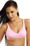 Lovable Satin Neckline Lightly Lined Wirefree Bra- Baby Pink — thumbnail 1