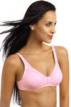 Lovable Satin Neckline Lightly Lined Wirefree Bra- Baby Pink — thumbnail 3