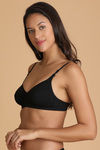 Lovable Single Layered Wirefree Bra- Black — thumbnail 3