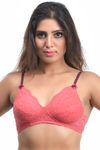 Lovable All Over Lace Seamed Wirefree Bra- Coral — thumbnail 4