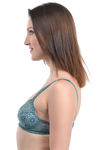 Lovable All Over Lace Seamed Wirefree Bra- Turquoise — thumbnail 3