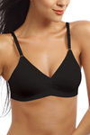 Lovable Double Layered Full Coverage Wirefree Bra- Black  — thumbnail 3