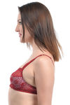 Lovable All Over Scallop Lace Wirefree Bra- Maroon — thumbnail 3