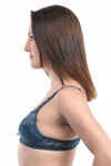 Lovable All Over Lace Sheer Wirefree Bra- Teal — thumbnail 3