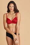 Lovable Seamless Laminated Cups Wirefree Bra- Red — thumbnail 4