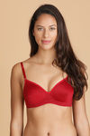 Lovable Seamless Laminated Cups Wirefree Bra- Red — thumbnail 5