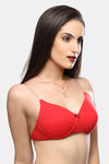 Lovable Padded Wirefree Full Coverage With Extra Soft Cups Natural Lift Backless Bra  - Red — thumbnail 3