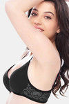 Lovable Padded Wirefree Natural Lift Side Smoothening Multiway Lace T-Shirt Bra - Black — thumbnail 2
