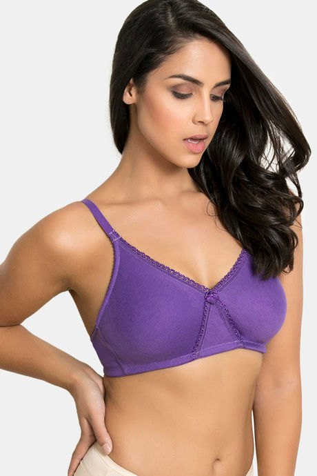 Zivame Essentials Single Layered Non Wired 3/4th Coverage T-Shirt Bra - Deep Lavender — image 3