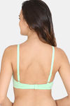 Zivame Essentials Double Layered Non Wired Full Coverage T-Shirt Bra - Green Ash — thumbnail 2