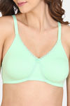 Zivame Essentials Double Layered Non Wired Full Coverage T-Shirt Bra - Green Ash — thumbnail 4
