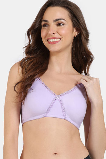 Zivame Essentials Double Layered Non Wired Full Coverage T-Shirt Bra - Purple