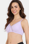 Zivame Essentials Double Layered Non Wired Full Coverage T-Shirt Bra - Lavendula — thumbnail 3