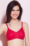 Rosaline Shrink Proof Soft Cotton Bottom Shaper Panel True Support Bra- Carmine Red — thumbnail 3