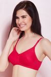 Rosaline Shrink Proof Soft Cotton Bottom Shaper Panel True Support Bra- Carmine Red — thumbnail 4