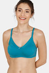 Zivame Essentials Double Layered Non Wired Full Coverage T-Shirt Bra - Biscay Bay — thumbnail 1