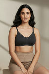 Zivame Essentials Double Layered Non Wired Full Coverage T-Shirt Bra - Black — thumbnail 3
